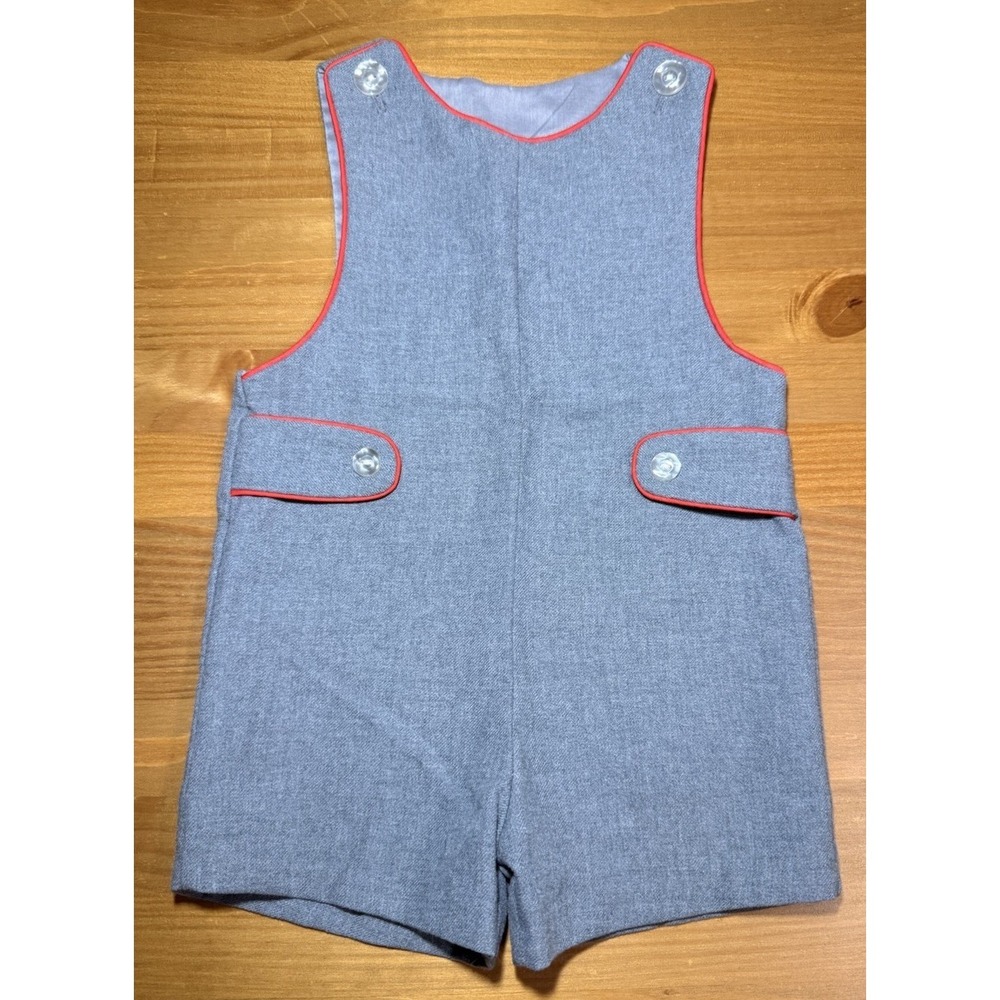 Vintage Goodlad Toddler‎ Boys 3T Gray & Red Shortalls USA